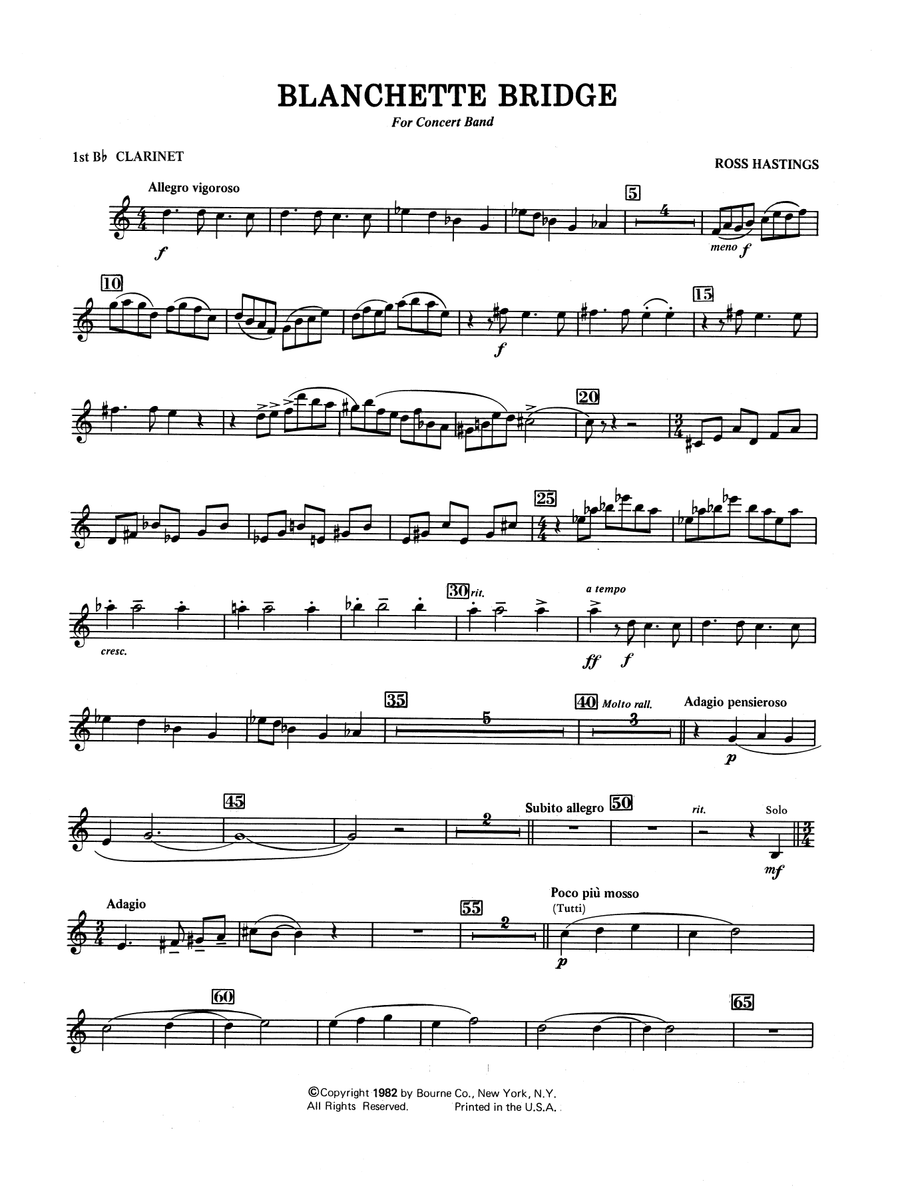 Blanchette Bridge - 1st Bb Clarinet