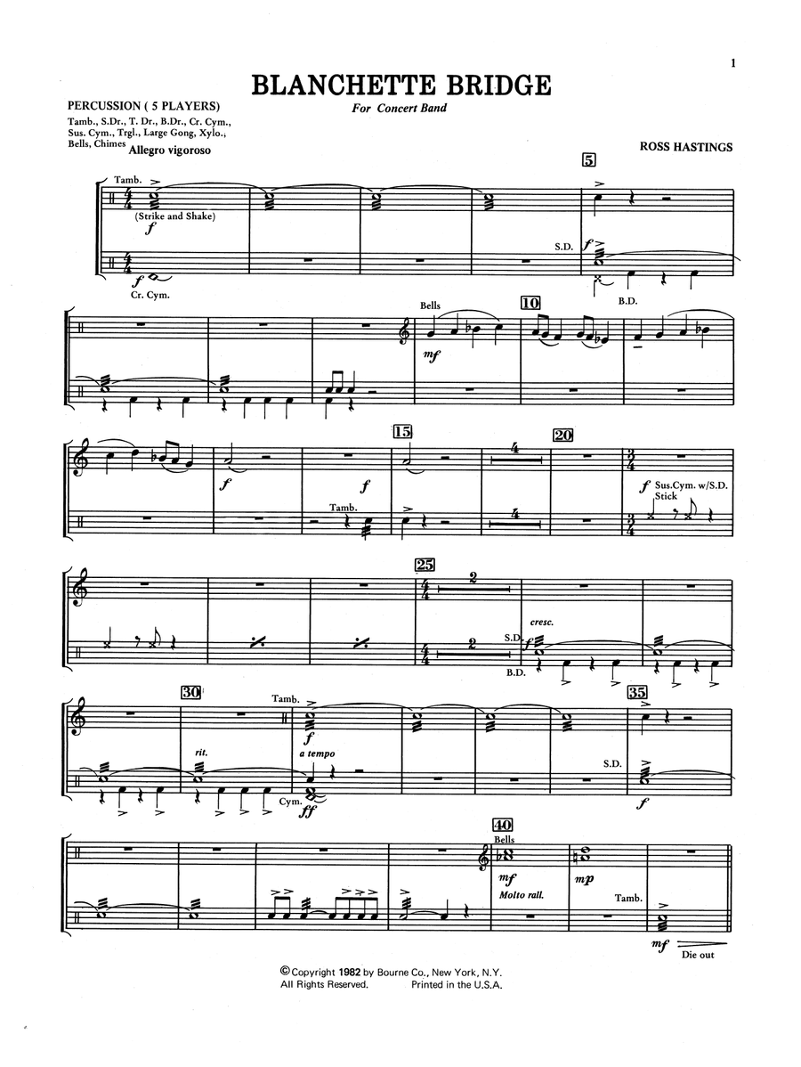 Blanchette Bridge - Percussion