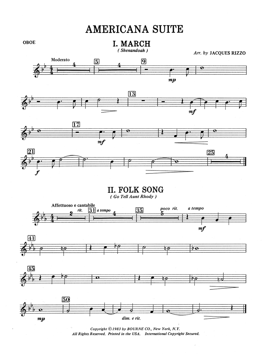 Americana Suite - Oboe