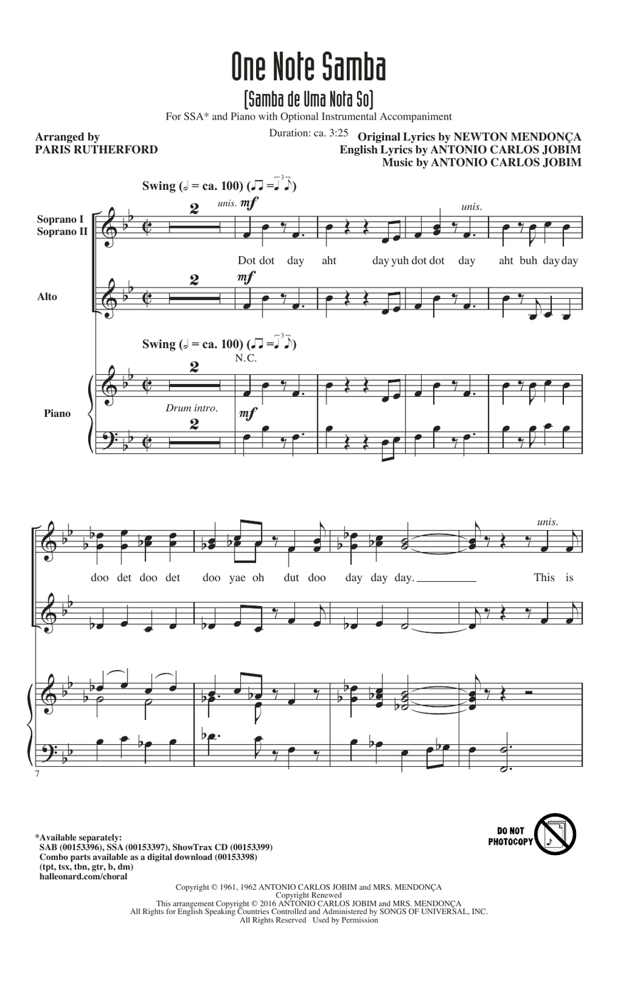 One Note Samba (Samba De Uma Nota So)