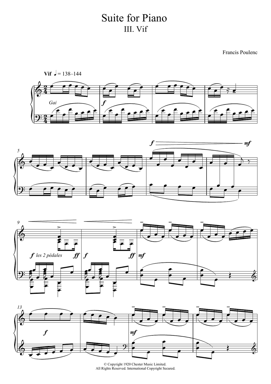 Suite for Piano - III. Vif