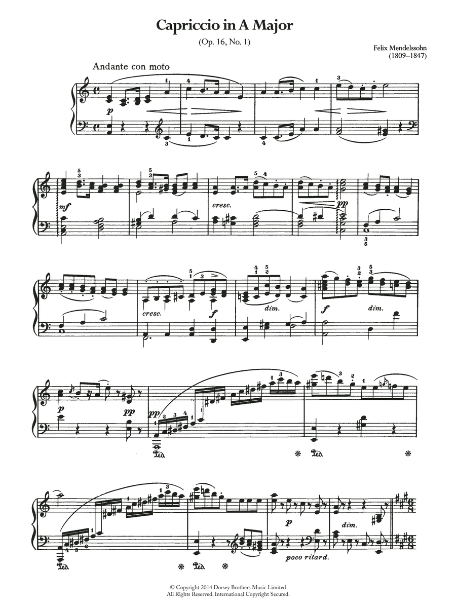 Capriccio In A Major