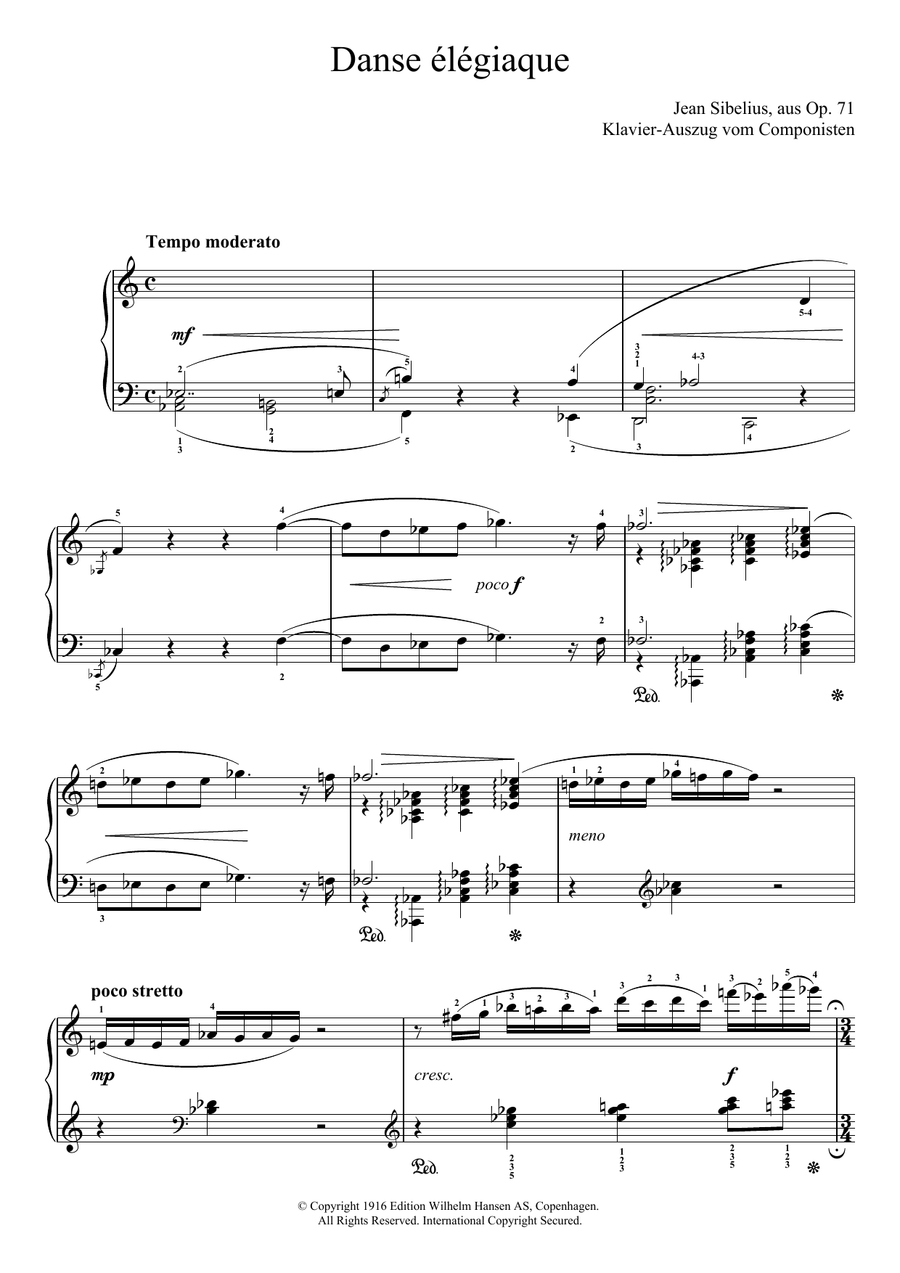 Danse Elegiaque (From Scaramouche, Op.71)