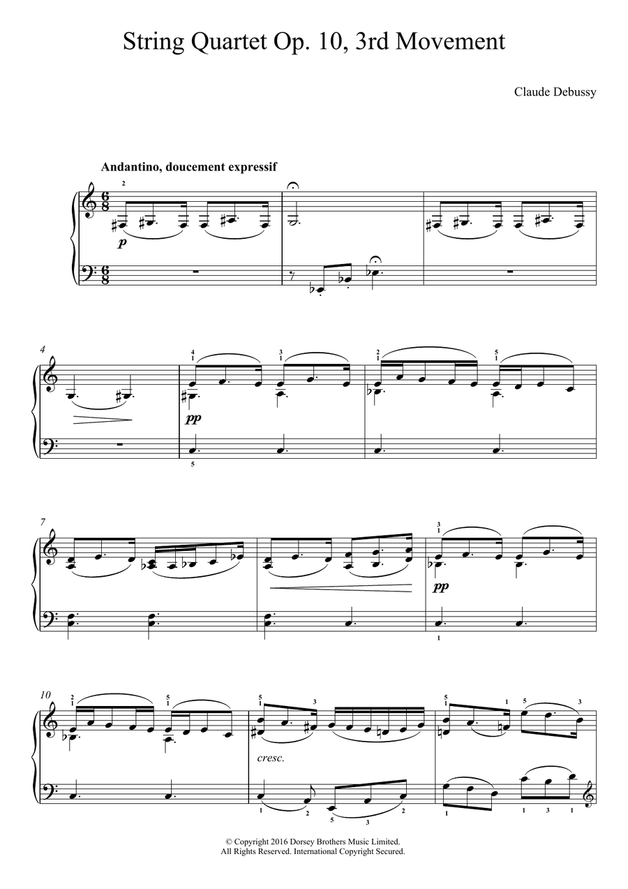String Quartet Op.10, 3rd Movement