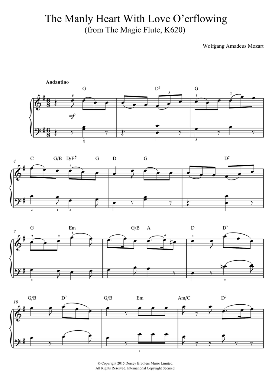 The Manly Heart With Love O'erflowing (from The Magic Flute, K620)