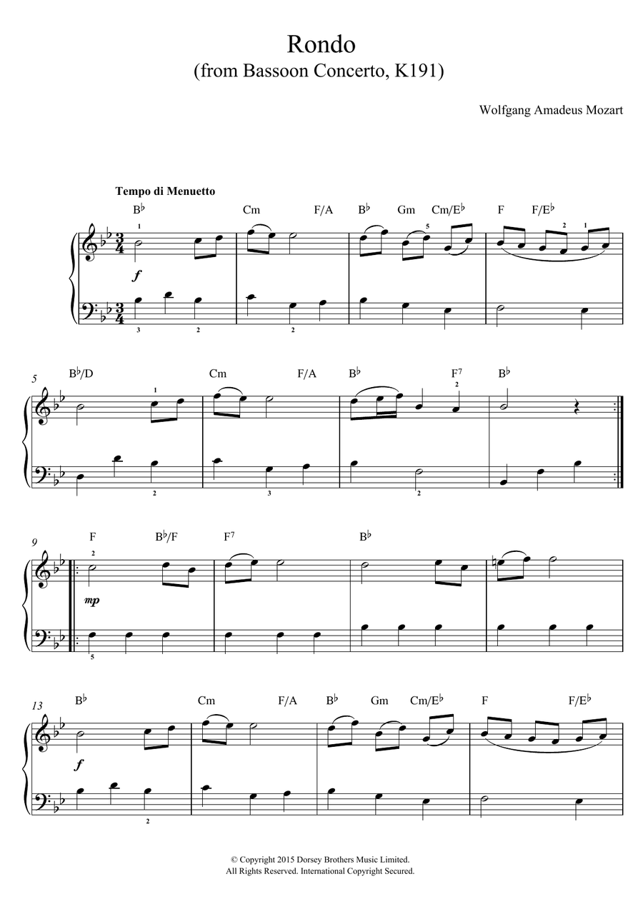Rondo From Bassoon Concerto, K191