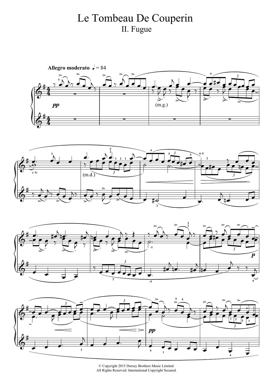 Le Tombeau De Couperin - II. Fugue