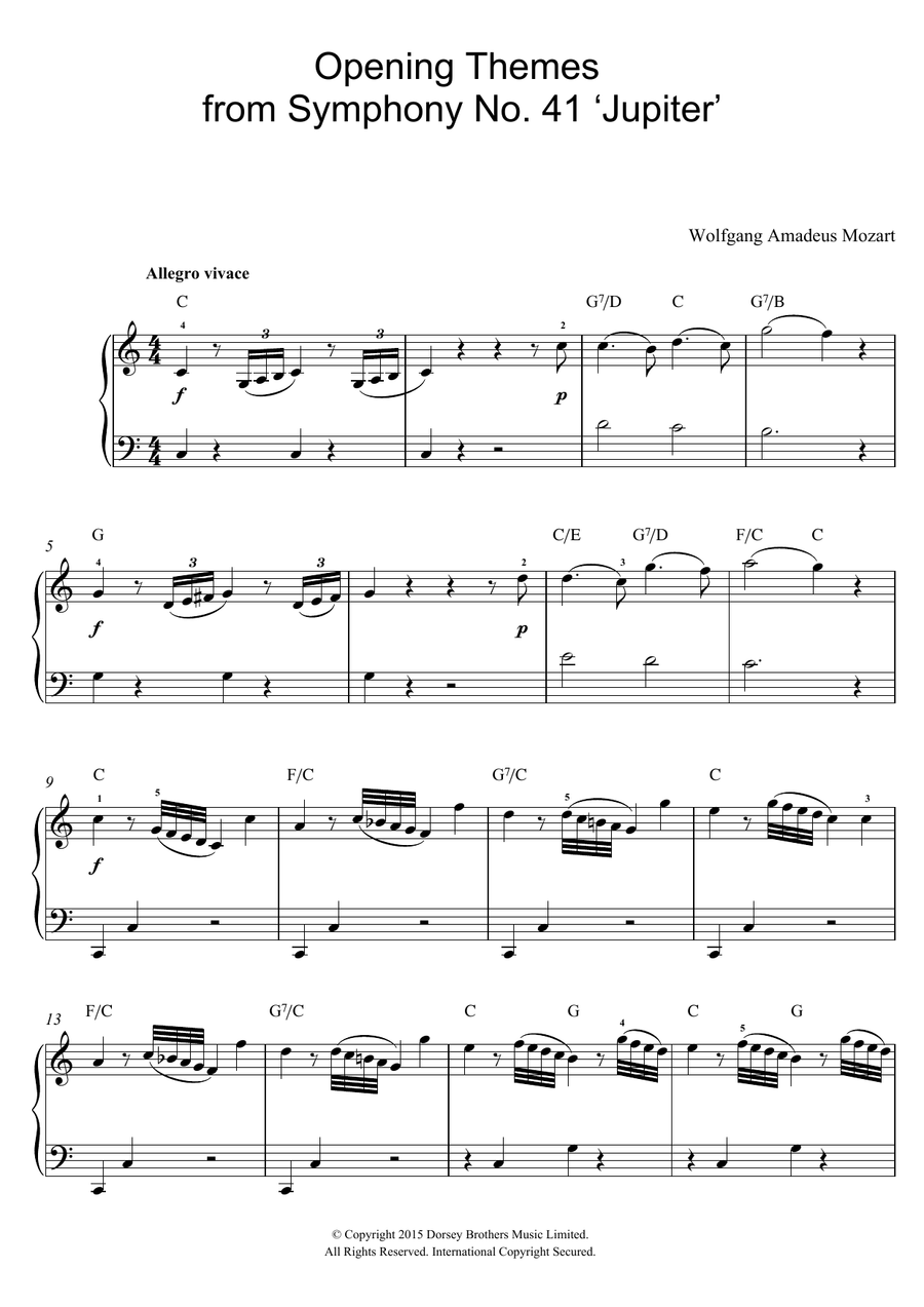 Opening Themes from Symphony No. 41 'Jupiter'