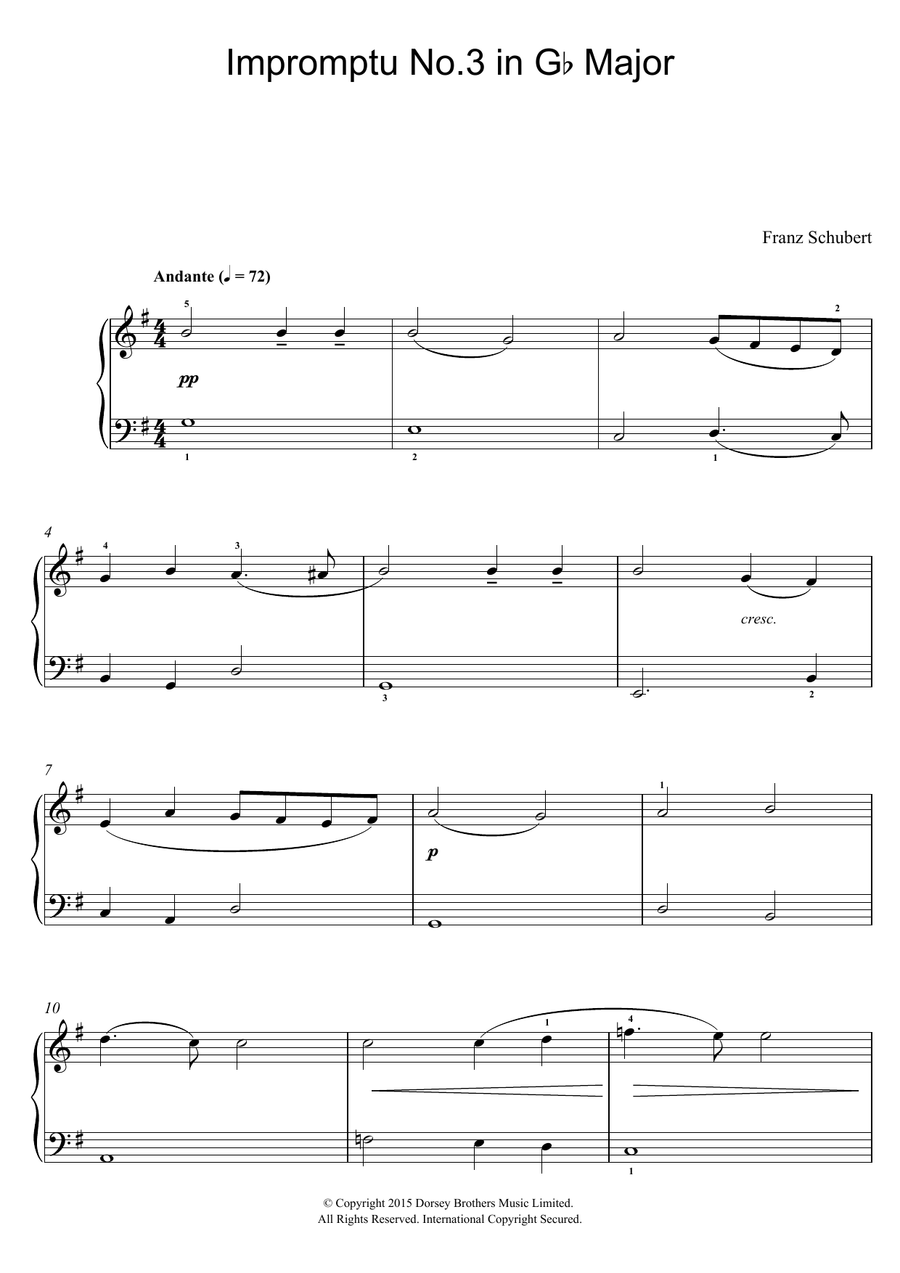 Impromptu No. 3 in G Flat Major, Op.90 (excerpt)