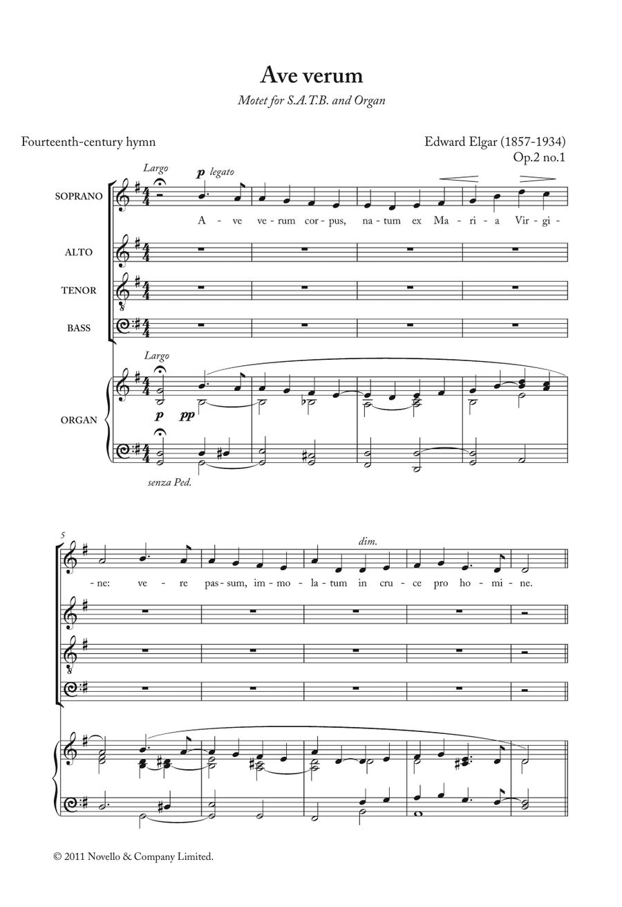 Ave Verum Corpus Op. 2, No. 1