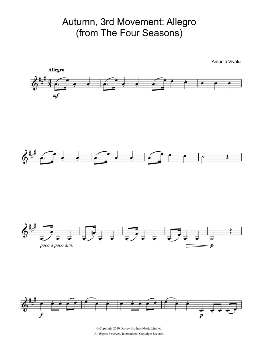 Autumn (from The Four Seasons), 3rd Movement