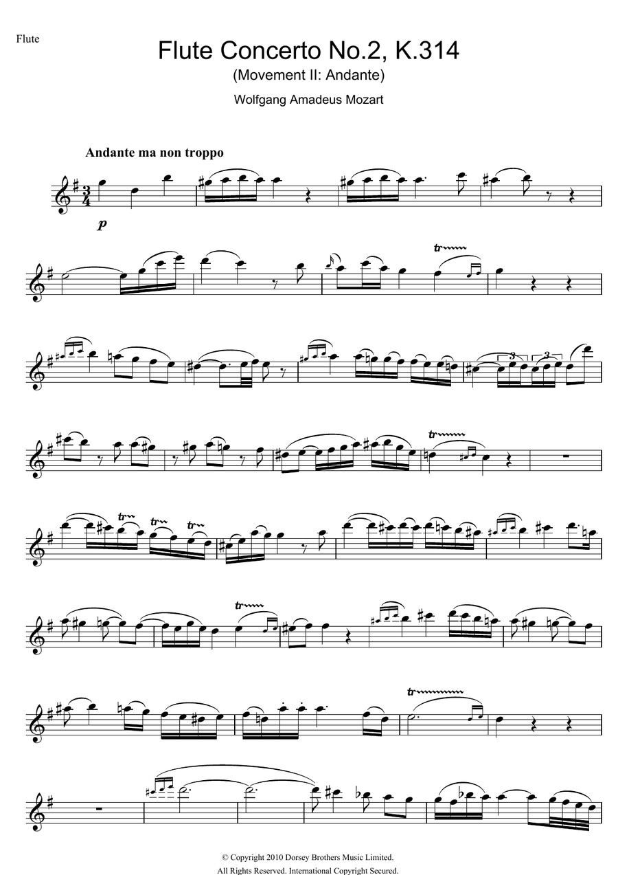 Flute Concerto No. 2, 2nd Movement