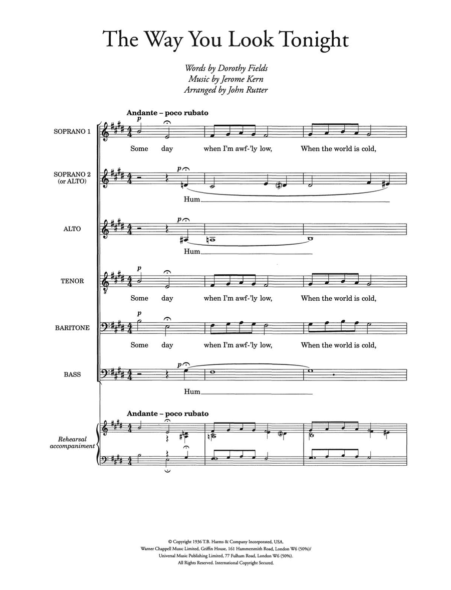 The Way You Look Tonight (arr. John Rutter)