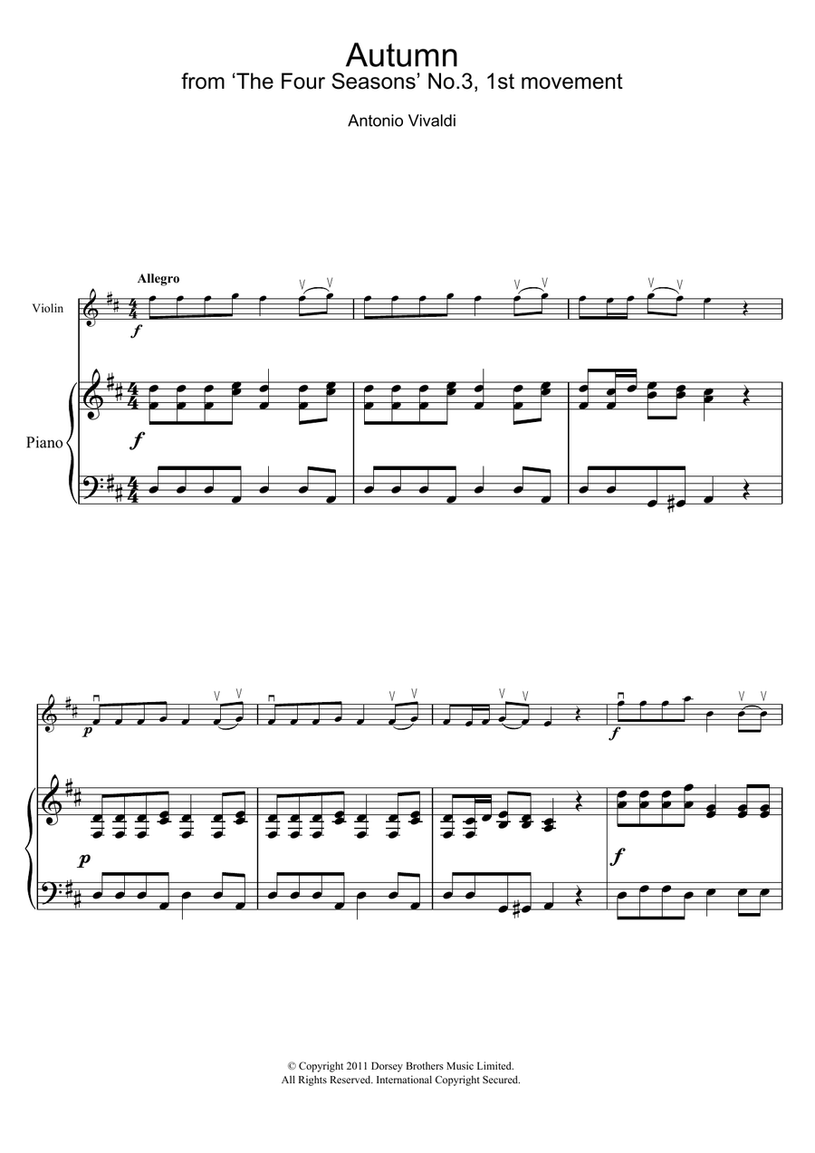 Autumn (from The Four Seasons), 1st Movement