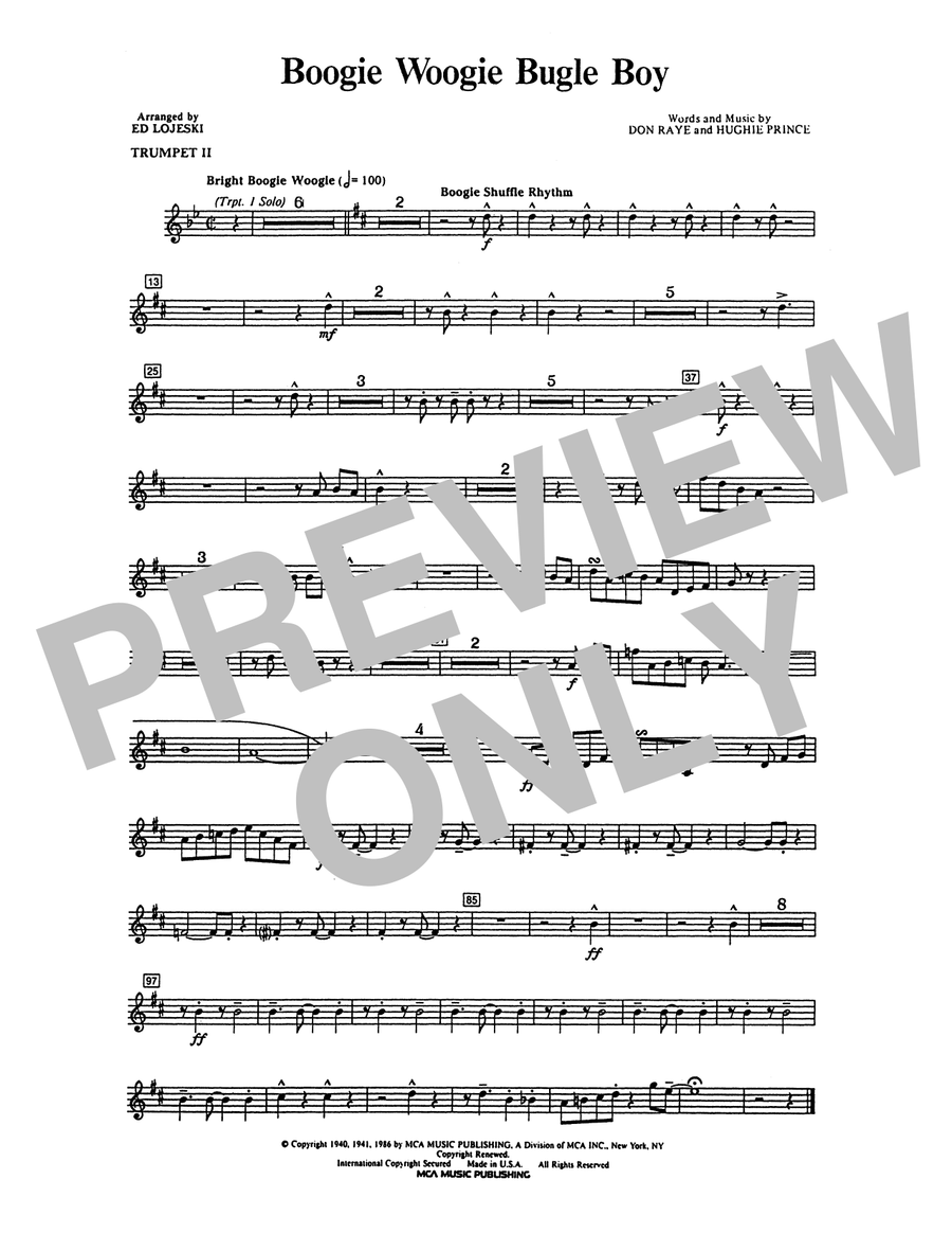 Boogie Woogie Bugle Boy - Trumpet 2 in Bb