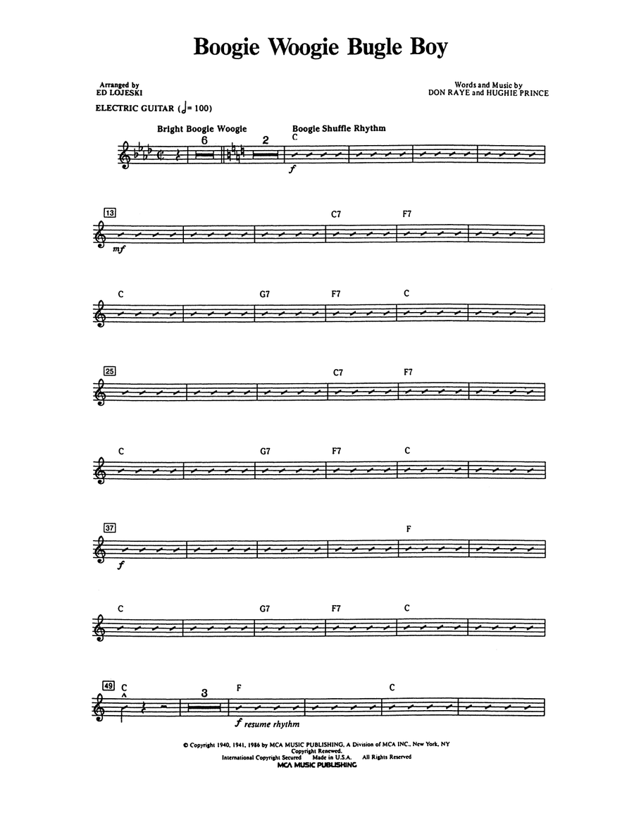 Boogie Woogie Bugle Boy - Guitar