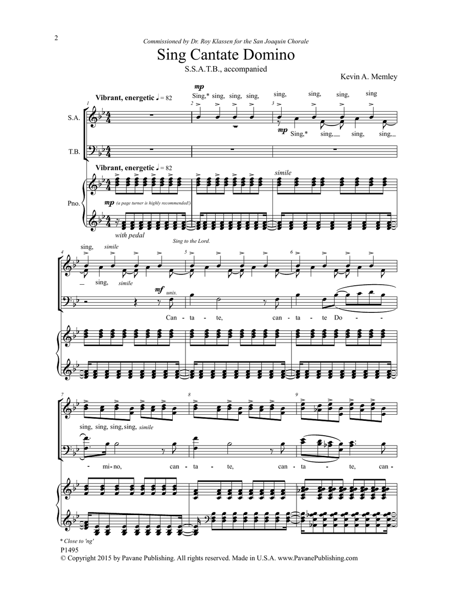 Sing Cantate Domino