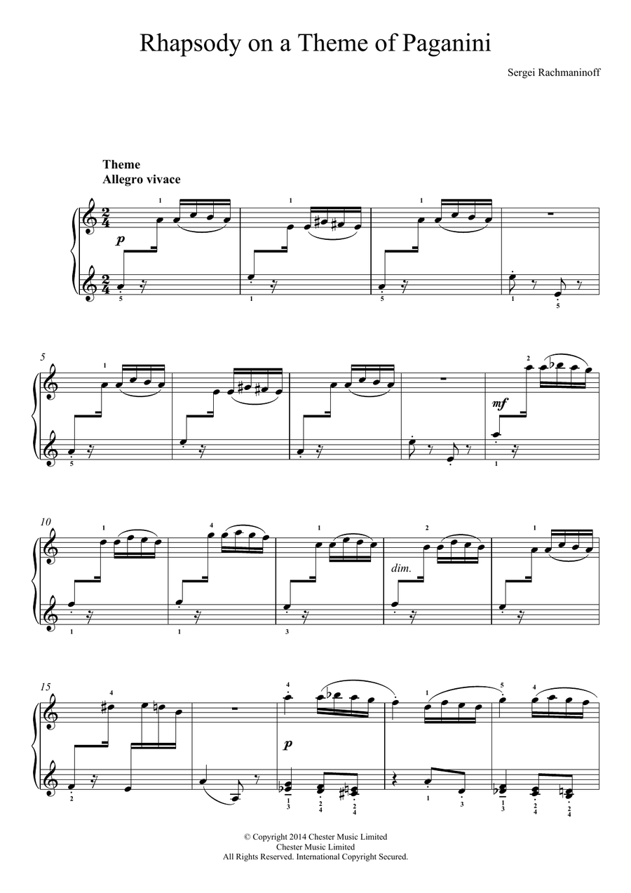 Rhapsody on a Theme of Paganini