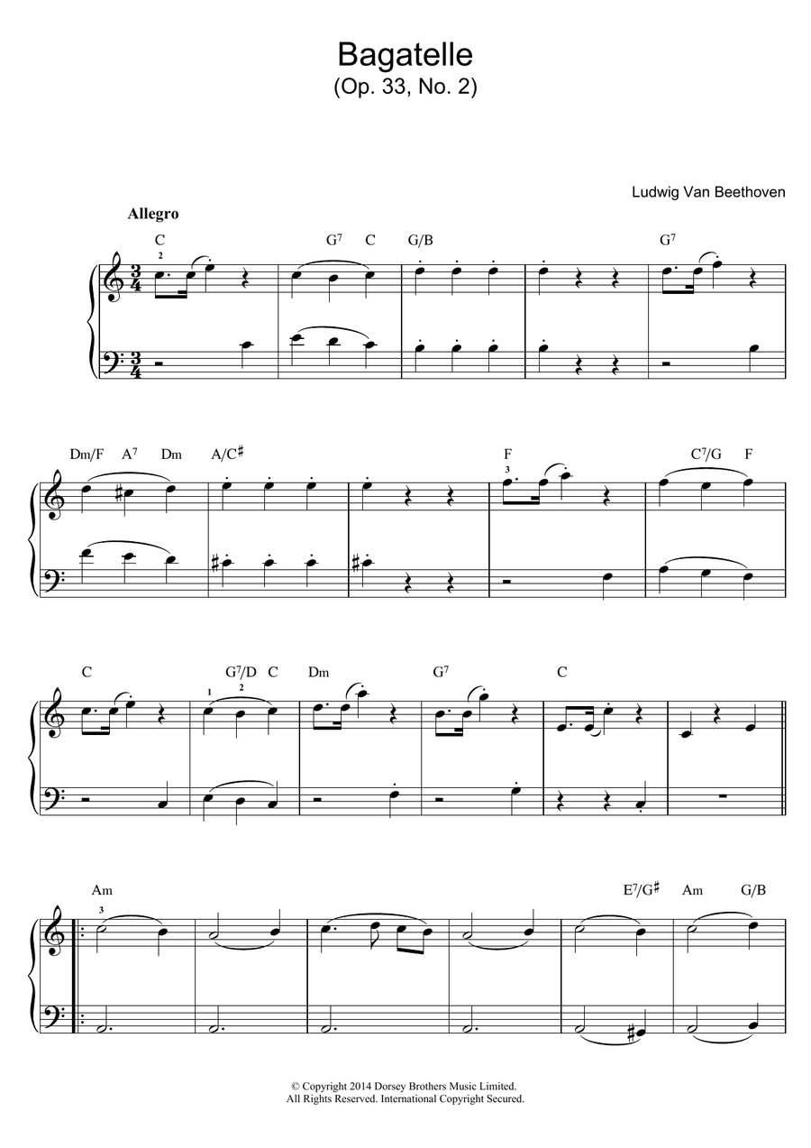 Bagatelle In C Major, Op.33, No.2