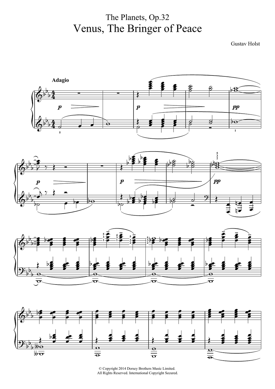 The Planets, Op. 32: Venus, the Bringer of Peace