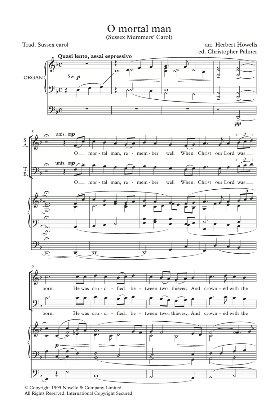 O Mortal Man (Sussex Mummers' Carol) (arr. Herbert Howells)