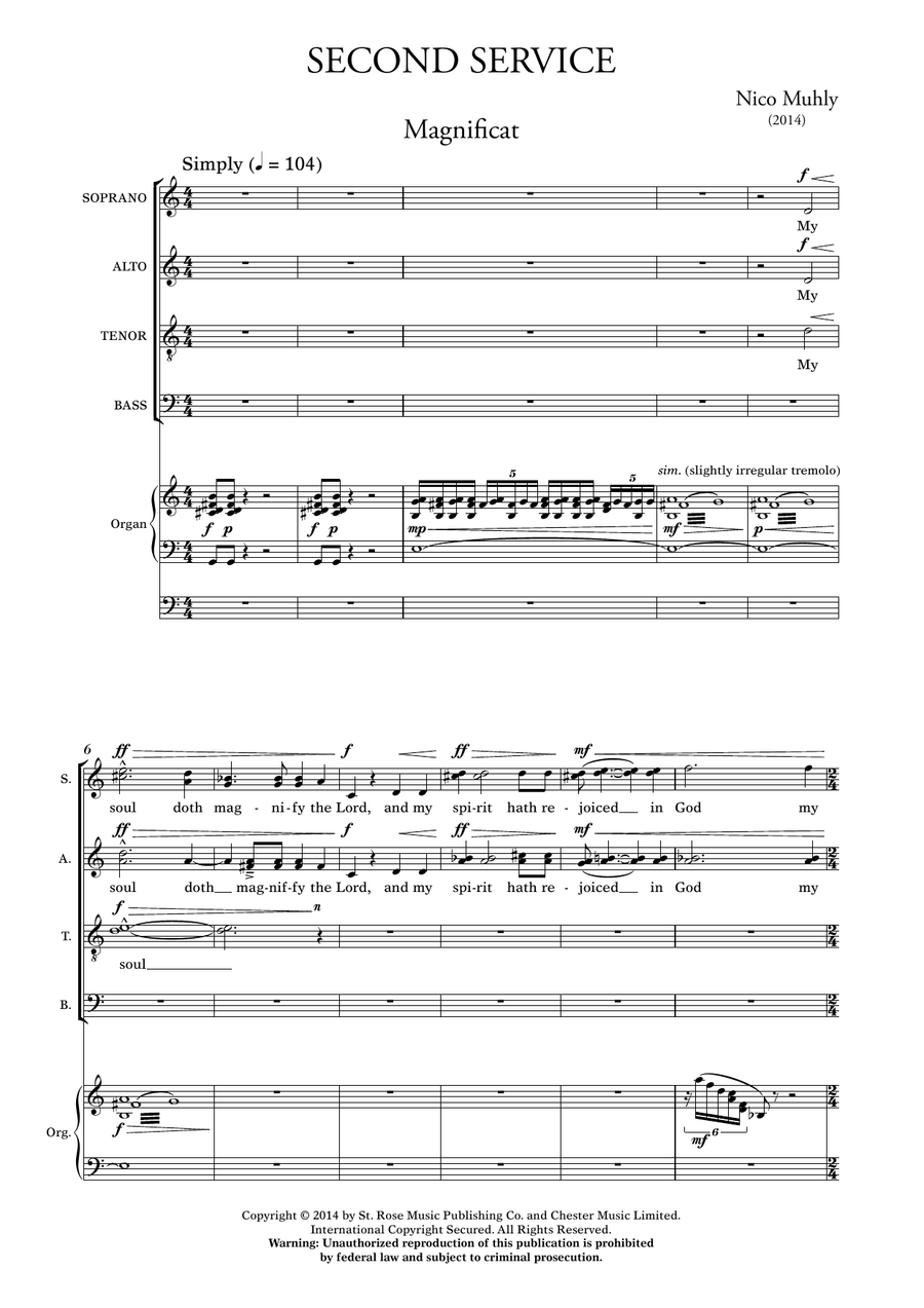 Second Service (Magnificat and Nunc Dimittis)