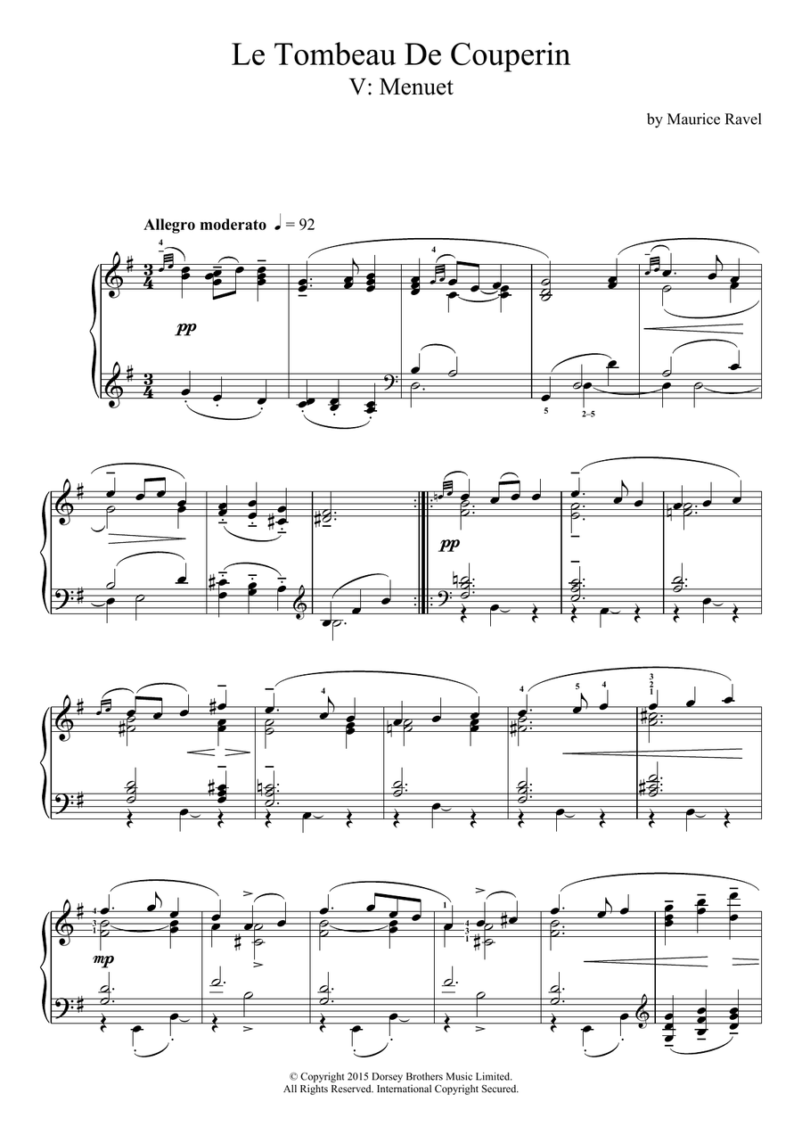 Le Tombeau De Couperin - V. Menuet