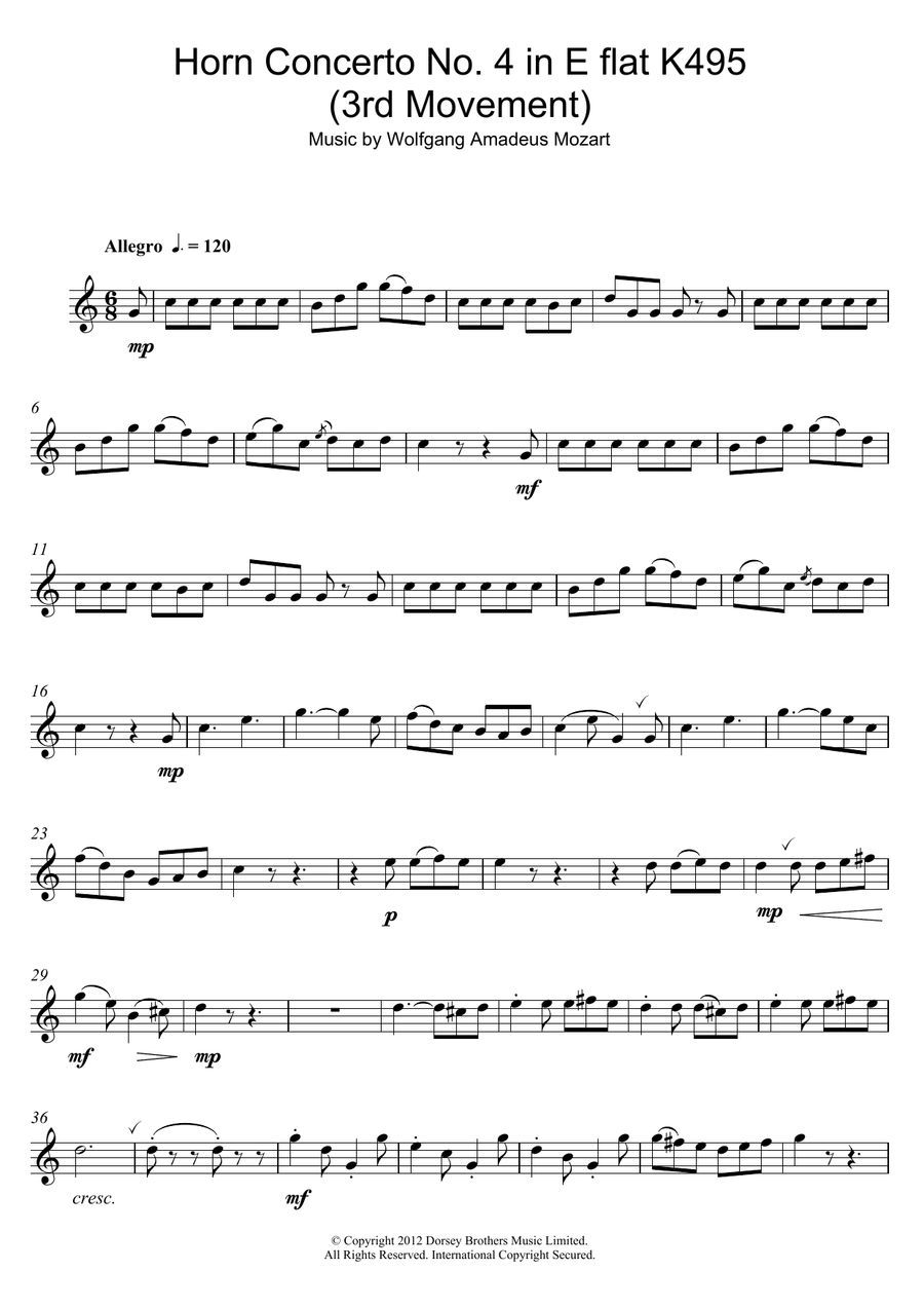 Rondo from Horn Concerto No.4, K495