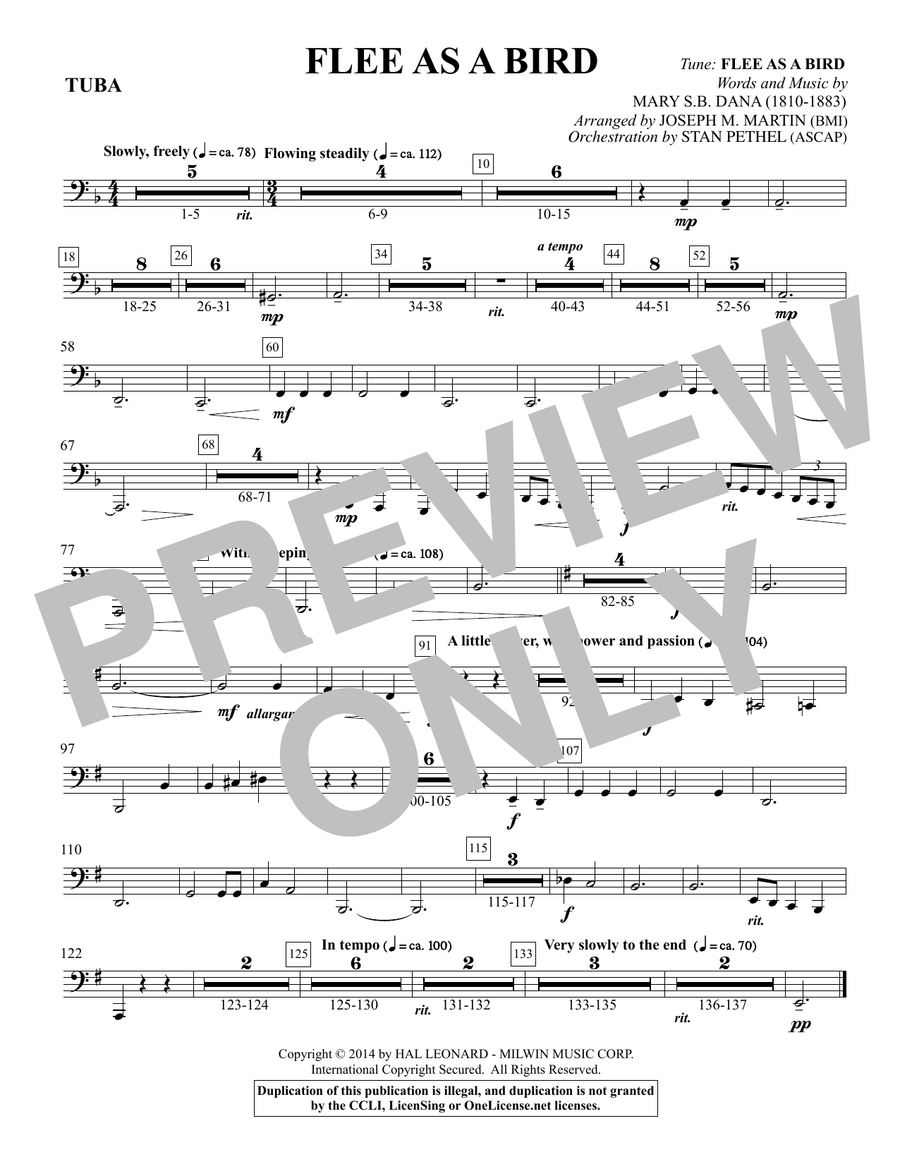 Flee As a Bird - Tuba