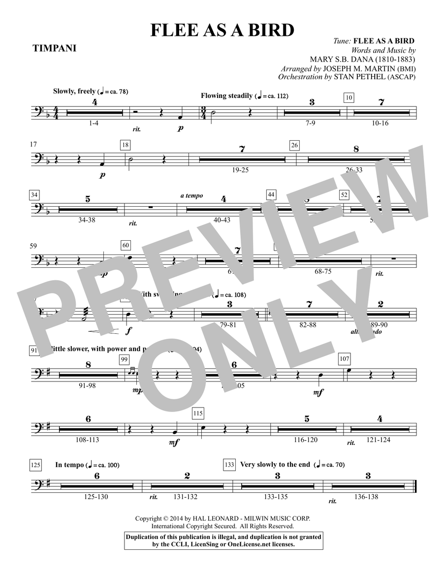 Flee As a Bird - Timpani