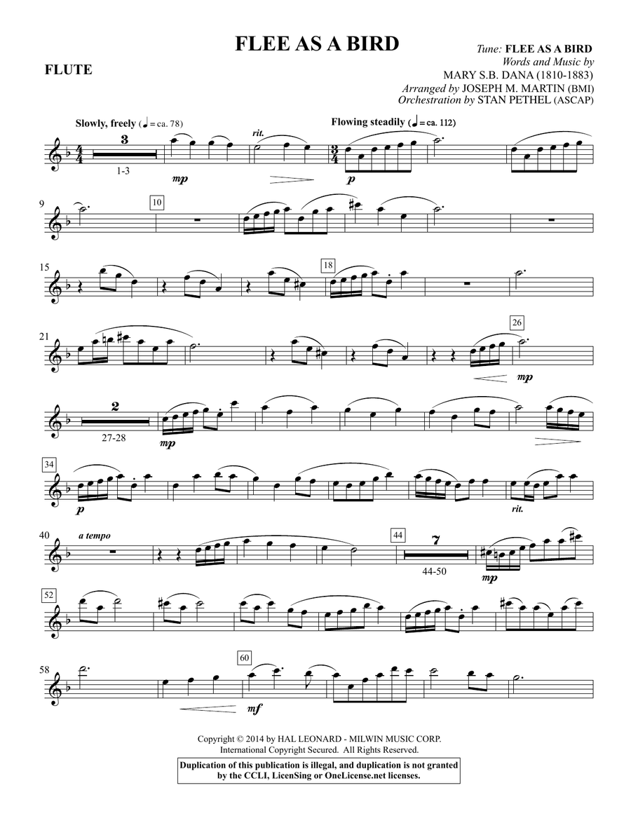 Flee As a Bird - Flute