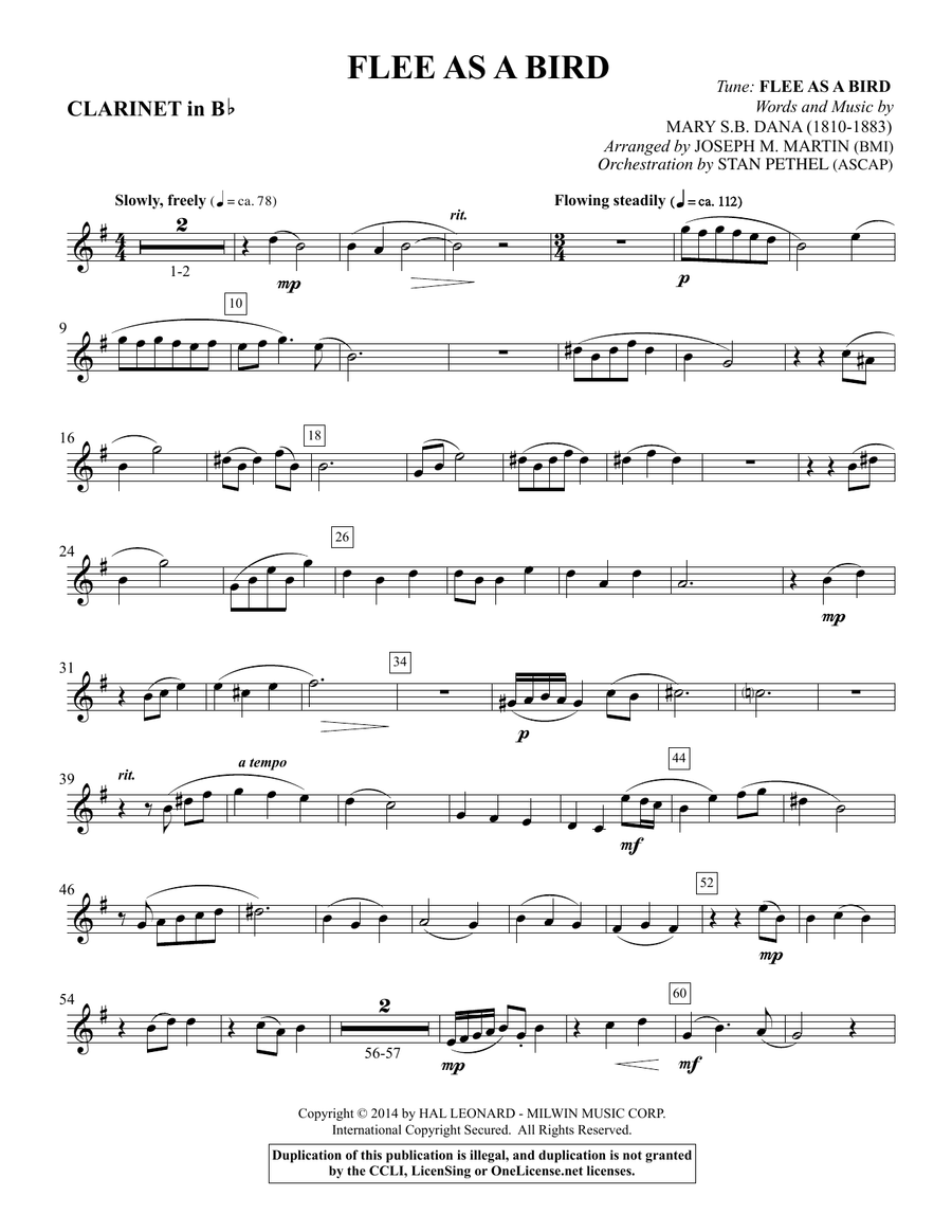 Flee As a Bird - Bb Clarinet