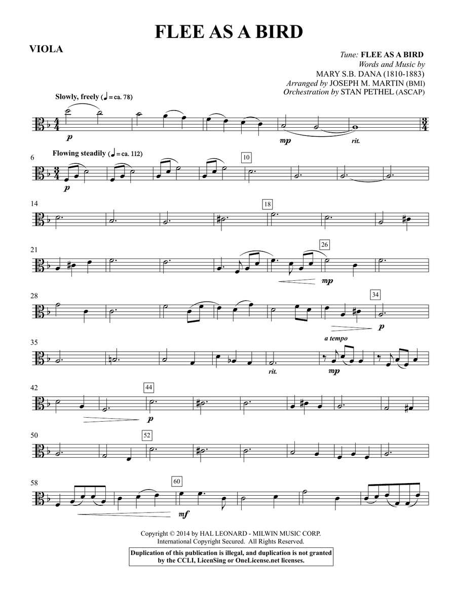 Flee As a Bird - Viola