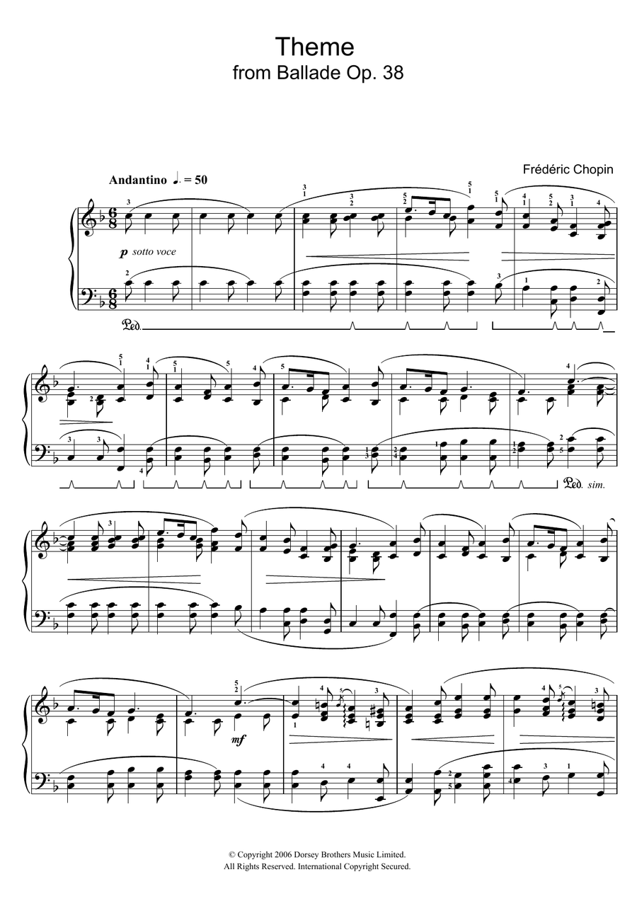 Ballade Op. 38 (Theme)