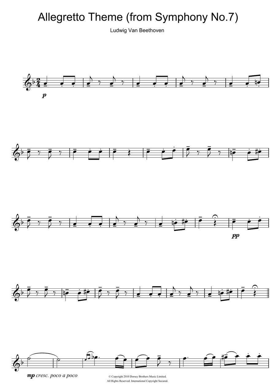 Allegretto Theme (from Symphony No. 7)