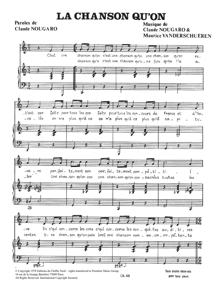Chanson Qu'on