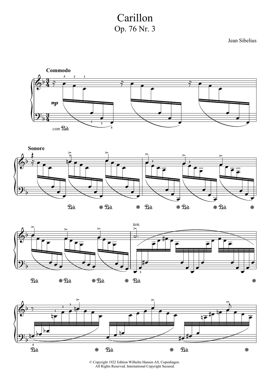 13 Morceaux, Op.76 - III. Carillon