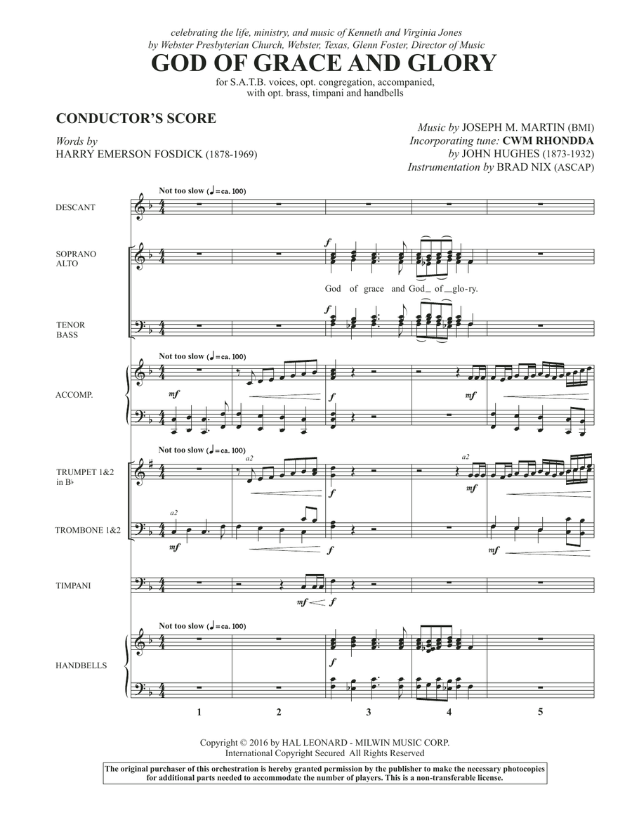 God of Grace and Glory - Full Score