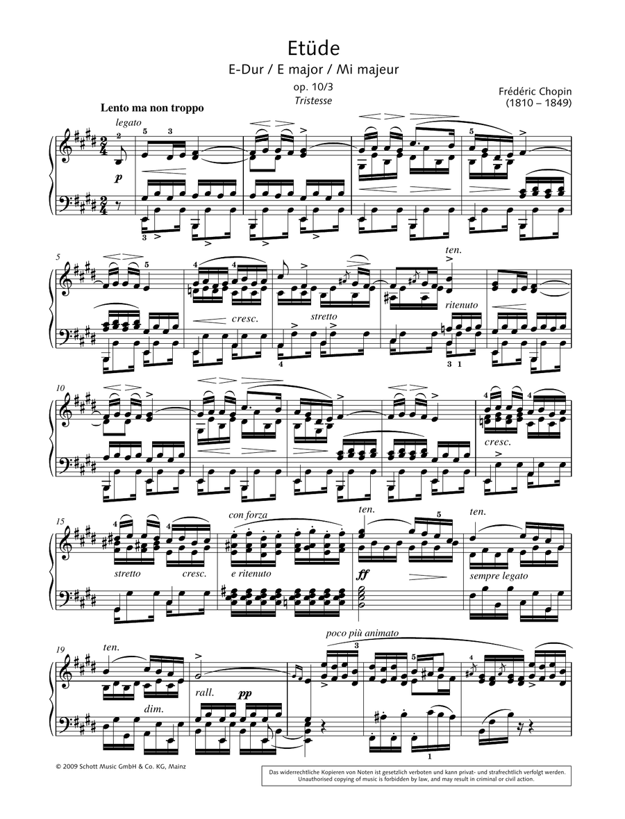 Etude "Tristesse" in E major