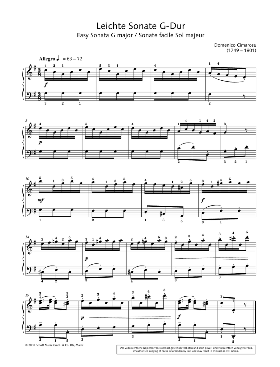 Easy Sonata in G major