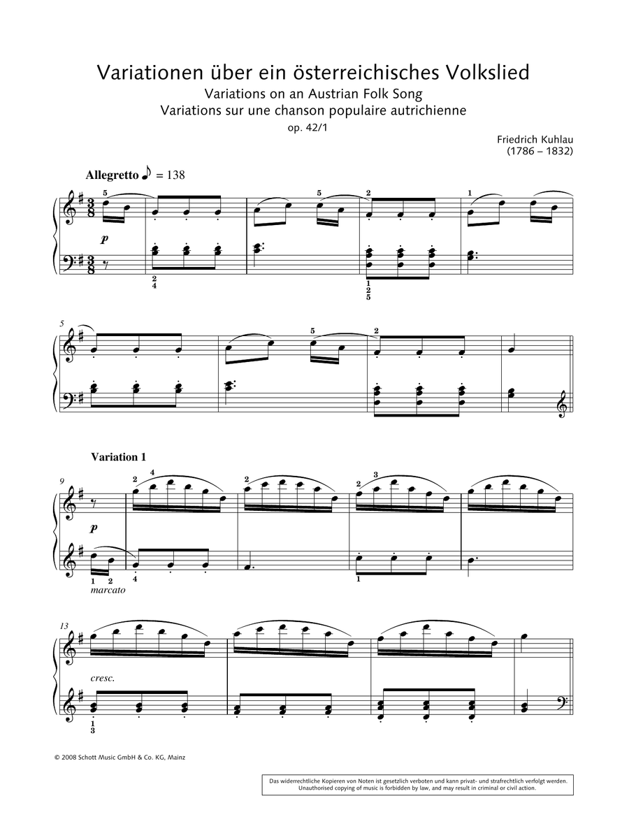 Variations on an Austrian Folk Song