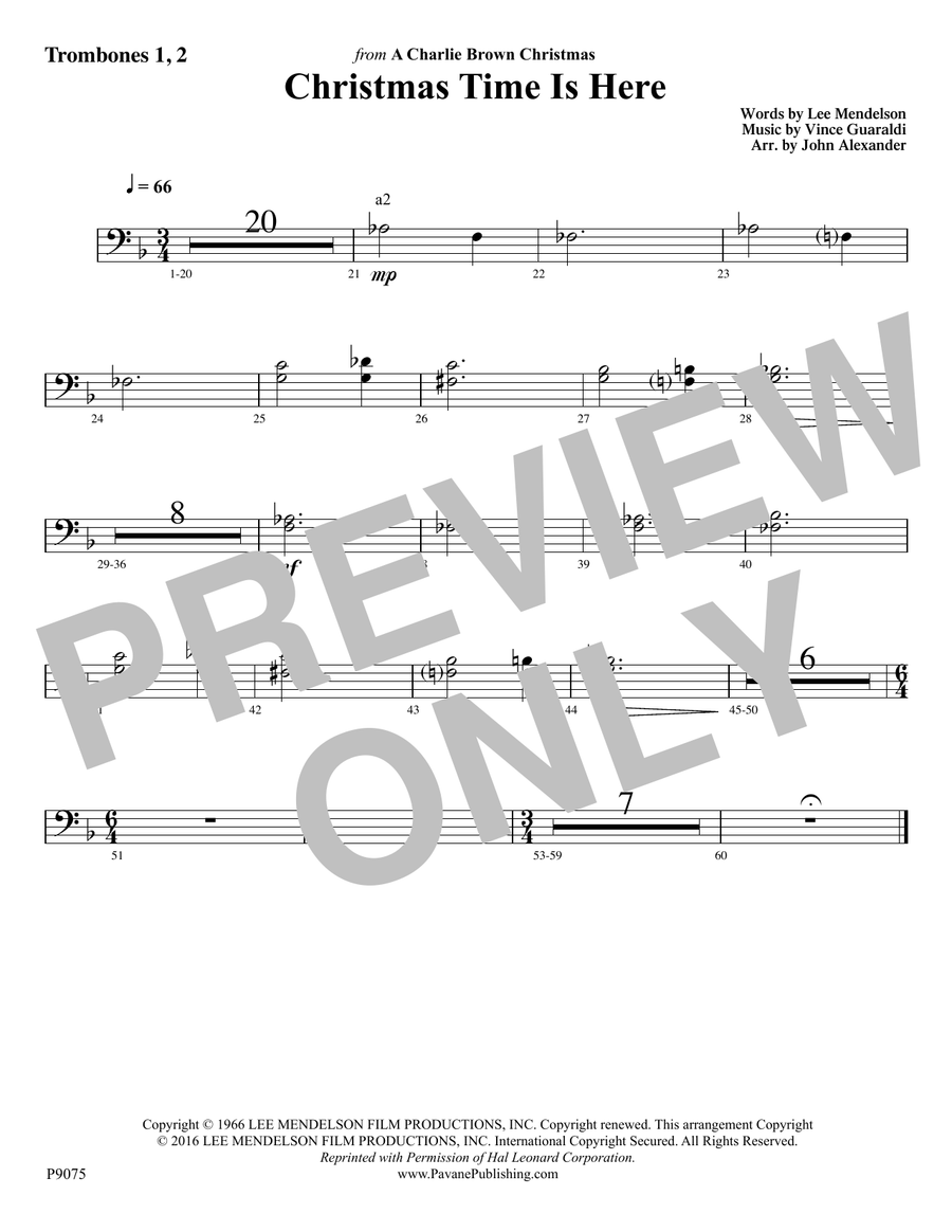 Christmas Time Is Here - Trombone 1, 2