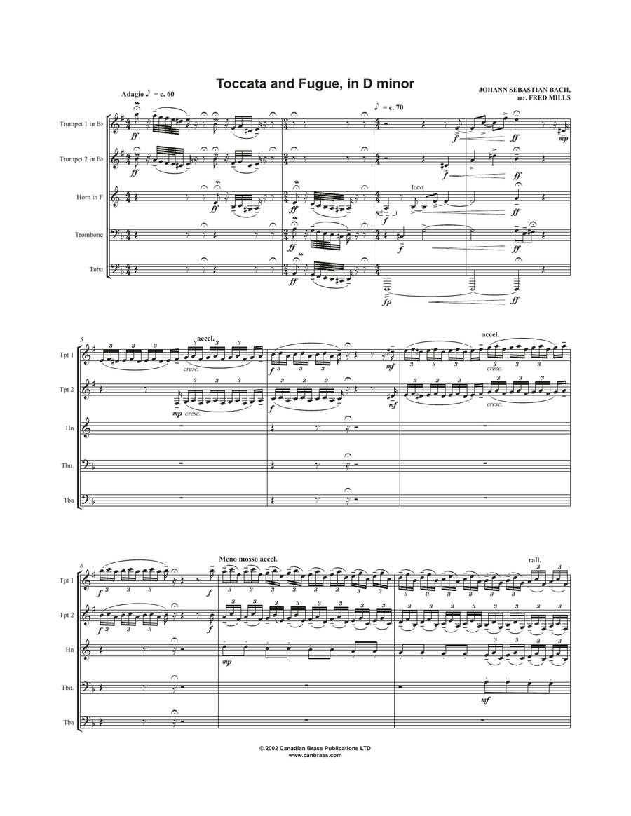 Toccata and Fugue, in D minor - Full Score