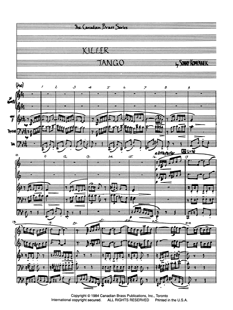 Killer Tango - Full Score