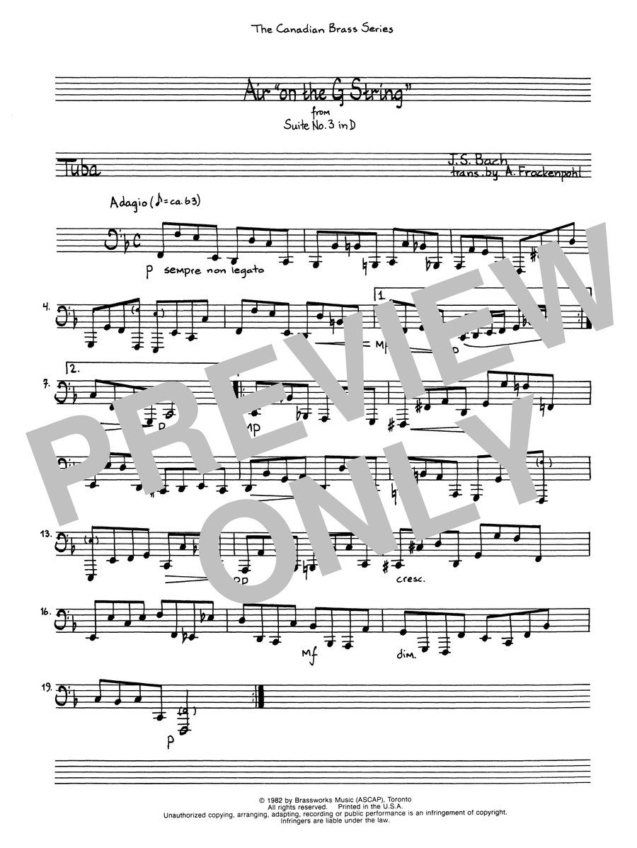 Air On The G String - Tuba