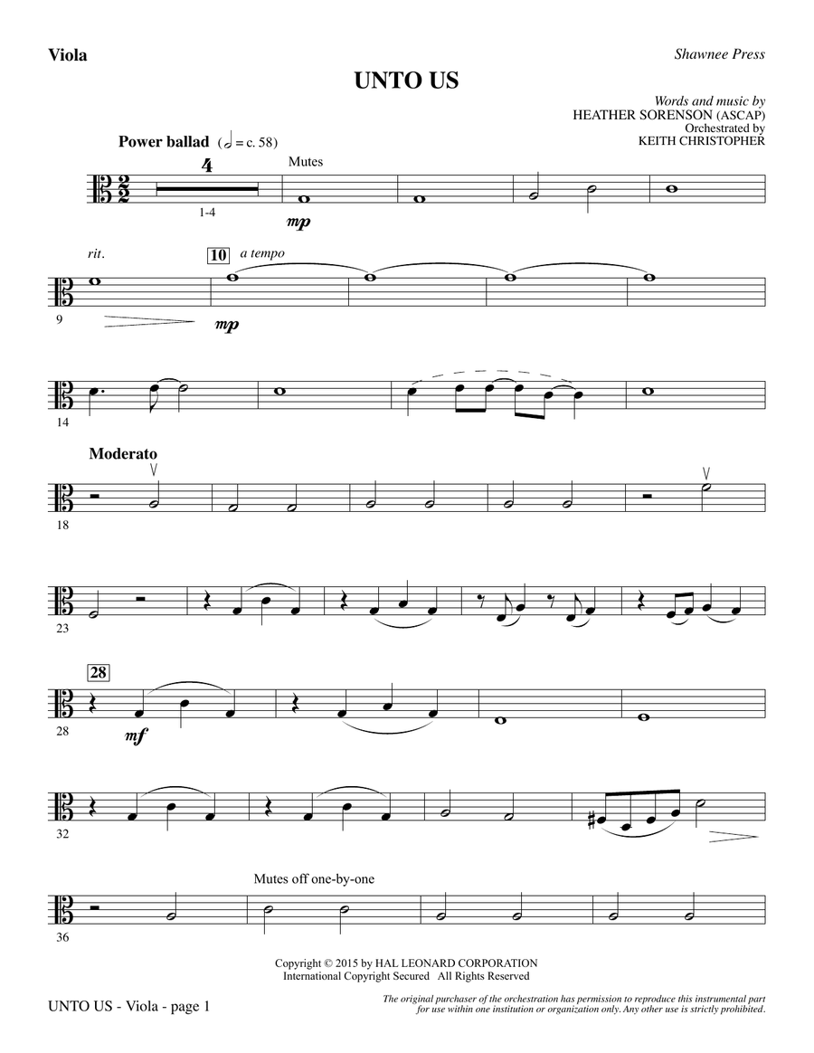 Unto Us - Viola