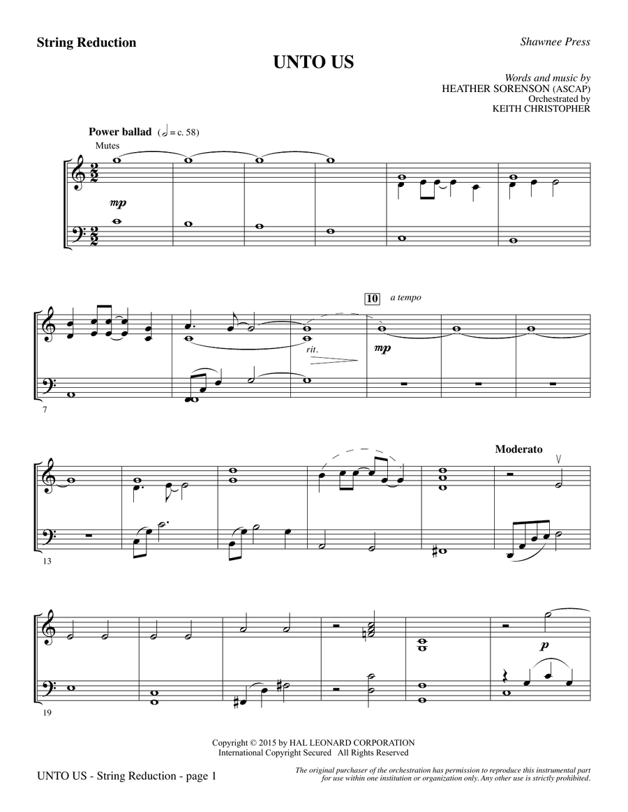 Unto Us - Keyboard String Reduction