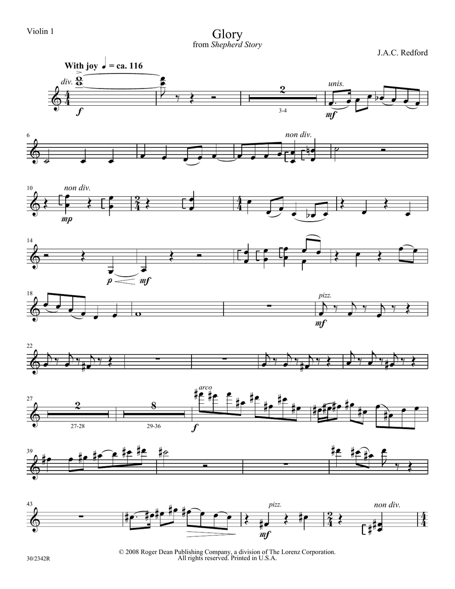 Glory - Violin 1