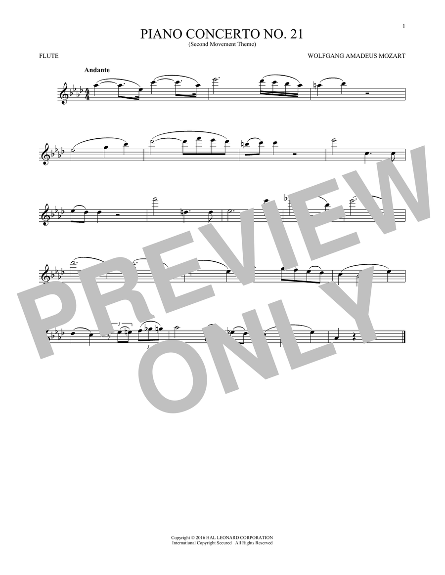 Piano Concerto No. 21 In C Major ("Elvira Madigan"), Second Movement Excerpt