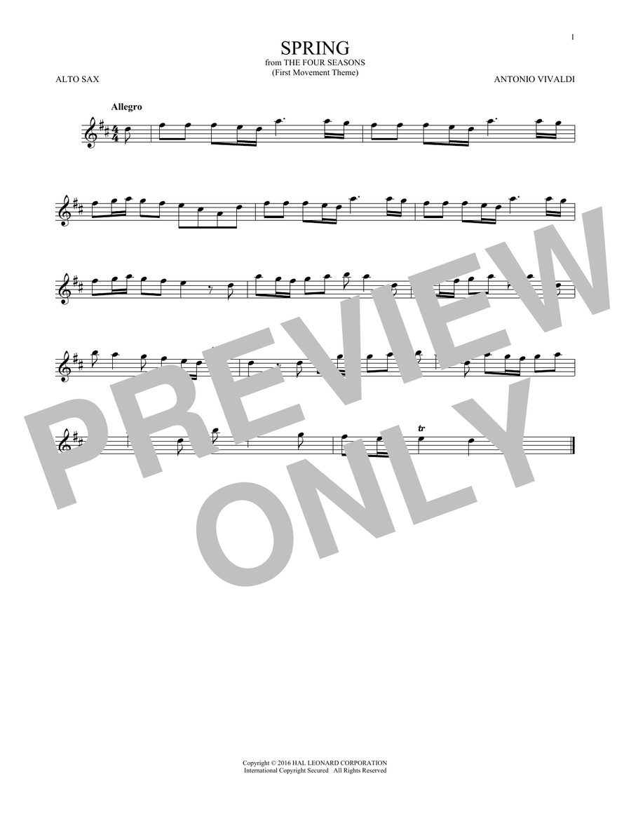 Allegro I, RV 269 ("Spring") (First Movement Theme)
